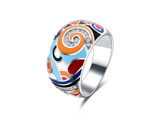 MOISS smaltový stříbrný prsten