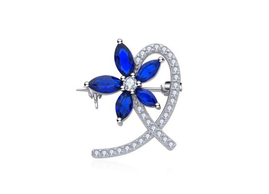 MOISS stříbrná brož KVĚTINA