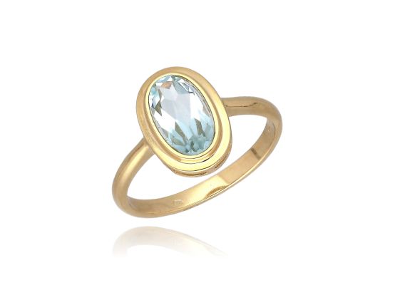 MOISS prsten ze žlutého zlata TOPAZ