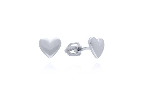 MOISS náušnice z bílého zlata SRDCE