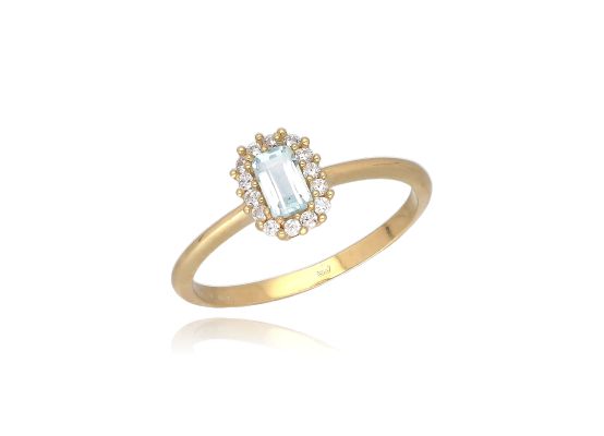 MOISS prsten ze žlutého zlata TOPAZ