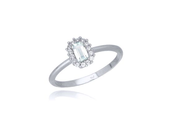 MOISS prsten z bílého zlata TOPAZ