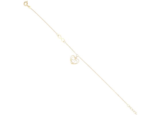 MOISS náramek ze žlutého zlata SRDCE