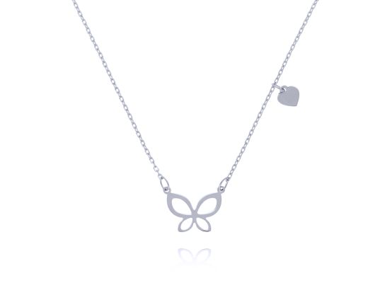 MOISS náhrdelník ze bílého zlata MOTÝL