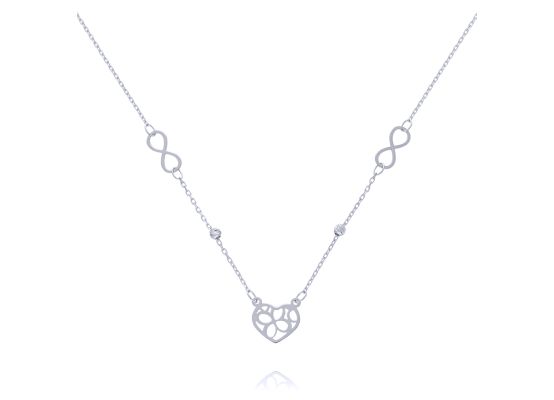 MOISS náhrdelník z bílého zlata SRDCE