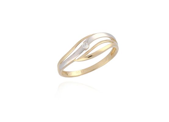 MOISS prsten ze žlutého zlata BICOLOR