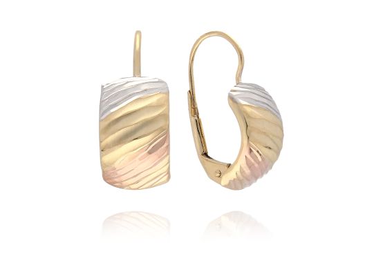 MOISS náušnice ze žlutého zlata TRICOLOR