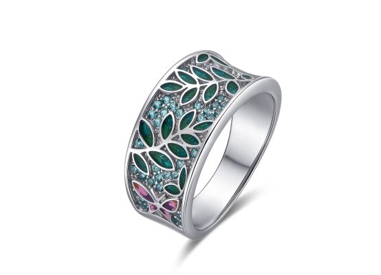 MOISS smaltový stříbrný prsten