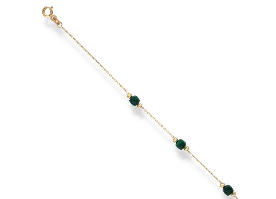 MOISS náramek ze žlutého zlata MALACHIT