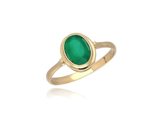 MOISS prsten ze žlutého zlata ACHÁT