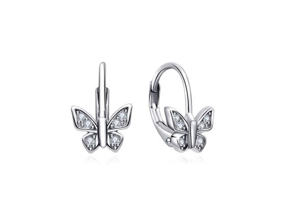 MOISS stříbrné náušnice MOTÝL