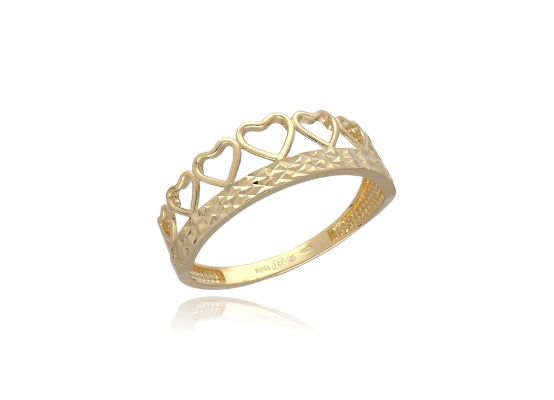 MOISS prsten ze žlutého zlata SRDCE
