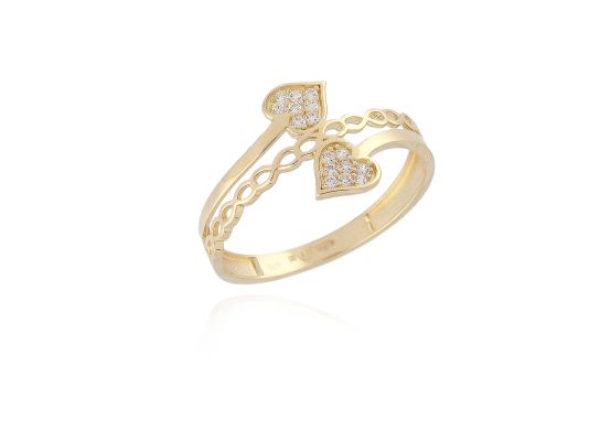 MOISS prsten ze žlutého zlata SRDCE