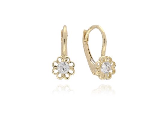 MOISS dětské náušnice ze žlutého zlata KVĚTINA