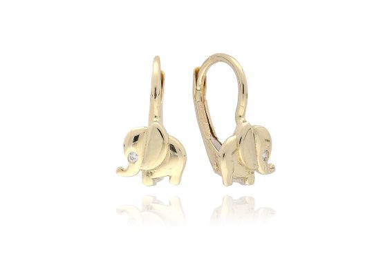 MOISS náušnice ze žlutého zlata SLON