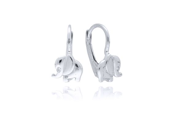 MOISS náušnice z bílého zlata SLON