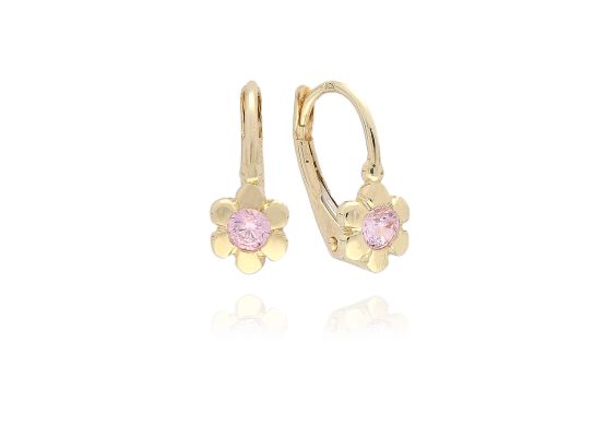MOISS dětské náušnice ze žlutého zlata KVĚTINA