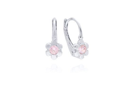 MOISS dětské náušnice z bílého zlata KVĚTINA