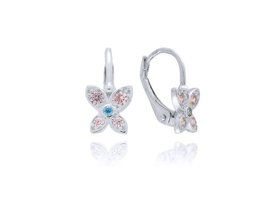 MOISS dětské náušnice z bílého zlata MOTÝL