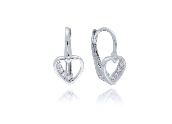 MOISS nášnice z bílého zlata SRDCE