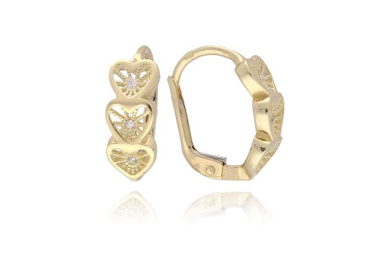 MOISS náušnice ze žlutého zlata SRDCE