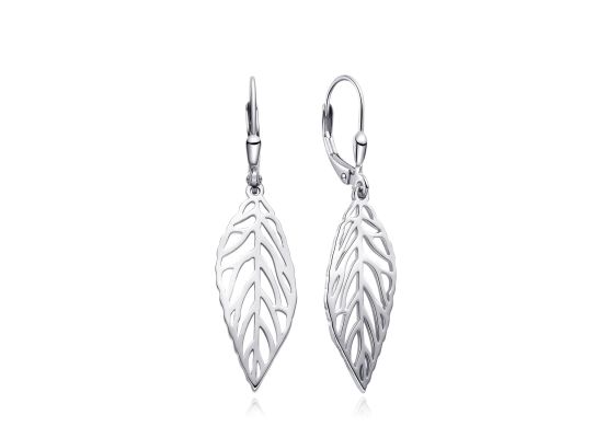 MOISS stříbrné náušnice LIST