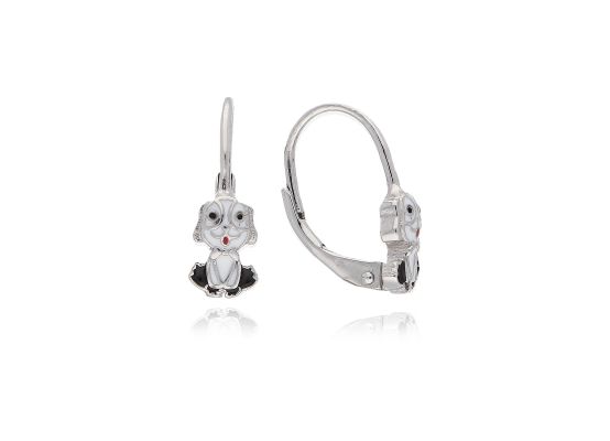 MOISS stříbrné náušnice PES SMALT