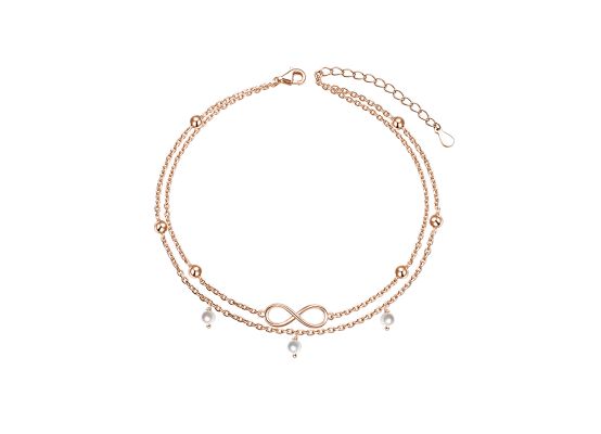 MOISS stříbrný náramek na nohu NEKONEČNO