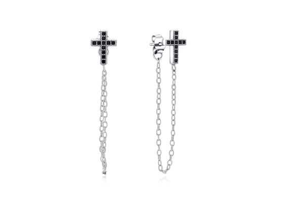 MOISS stříbrná náušnice KŘÍŽEK