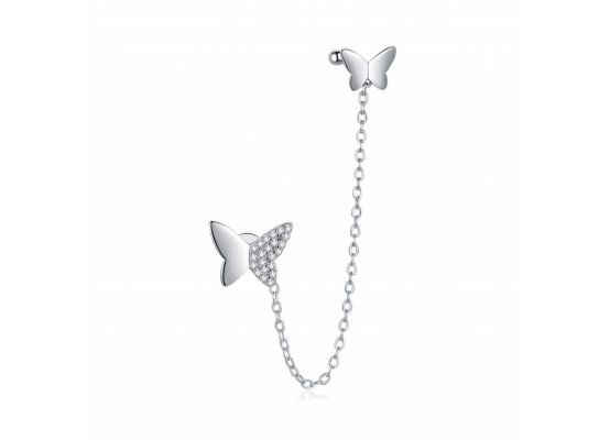 MOISS stříbrné náušnice MOTÝL