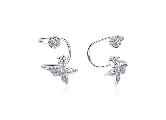 MOISS stříbrné náušnice MOTÝL
