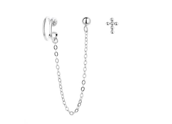 MOISS stříbrné náušnice KŘÍŽEK