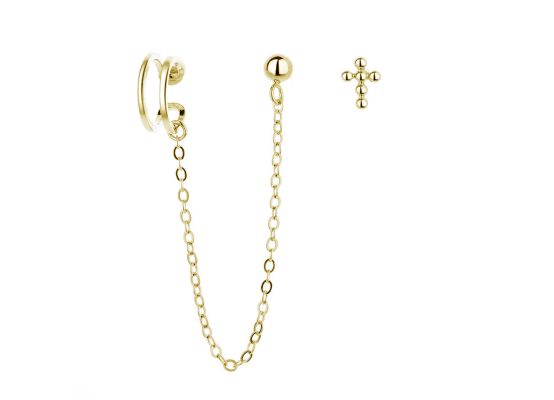 MOISS stříbrné náušnice KŘÍŽEK