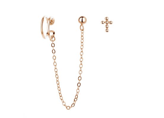 MOISS stříbrné náušnice KŘÍŽEK