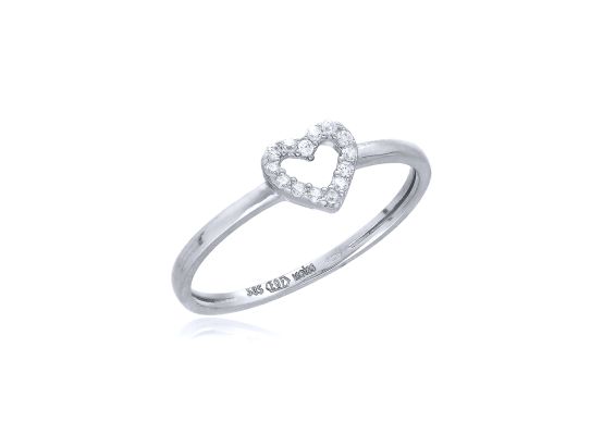 MOISS prsten z bílého zlata SRDCE