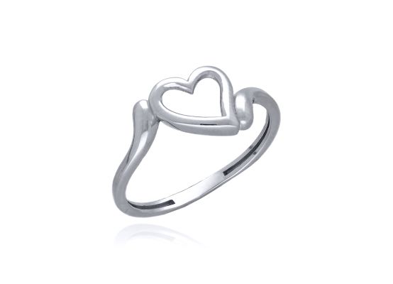 MOISS prsten z bílého zlata SRDCE