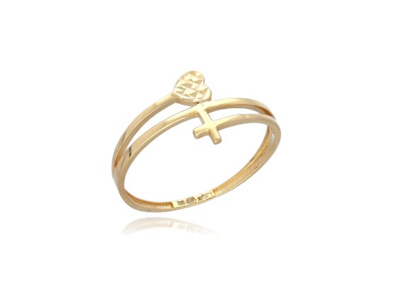 MOISS prsten ze žlutého zlata KŘÍŽEK
