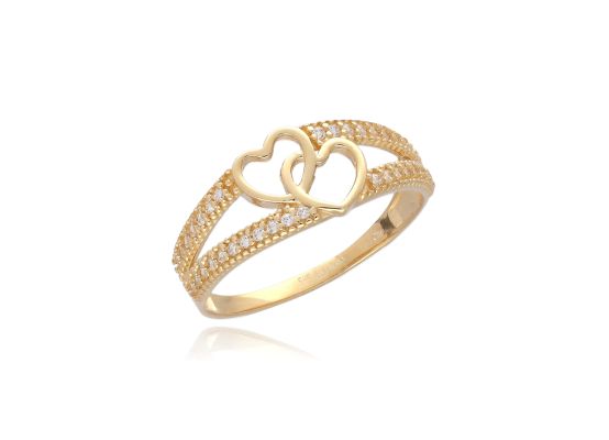 MOISS prsten ze žlutého zlata SRDCE