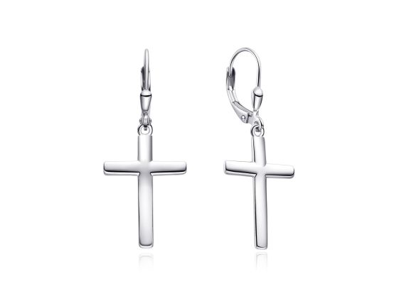 MOISS stříbrné náušnice KŘÍŽEK
