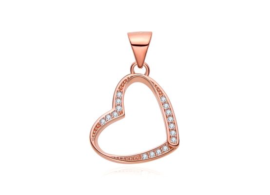 MOISS stříbrný přívěsek SRDCE ROSE