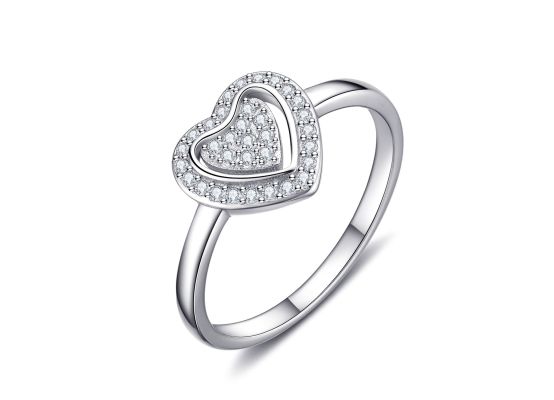 MOISS stříbrný prsten SRDCE