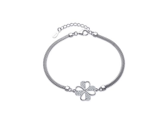 MOISS stříbrný náramek ČTYŘLÍSTEK