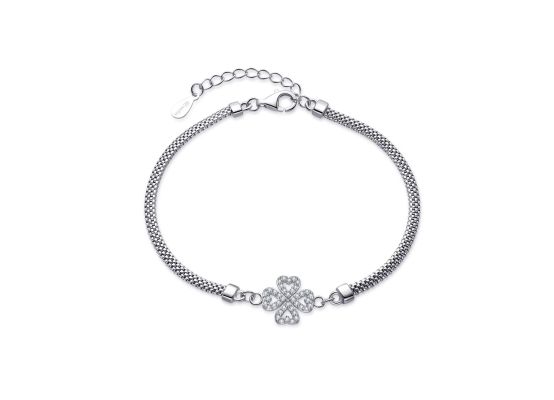 MOISS stříbrný náramek ČTYŘLÍSTEK