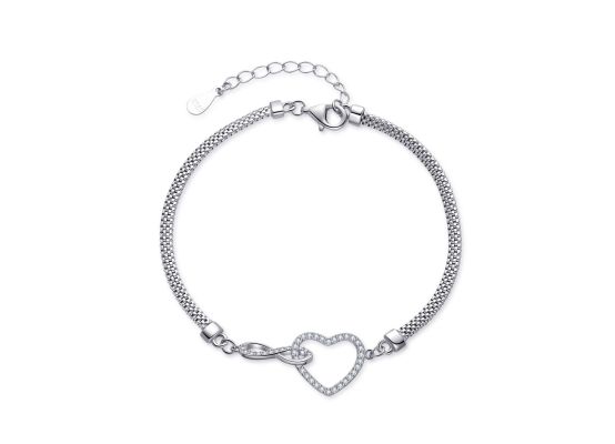 MOISS stříbrný náramek SRDCE
