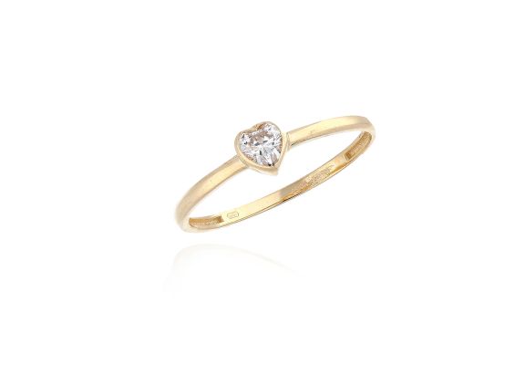 MOISS prsten ze žlutého zlata SRDCE