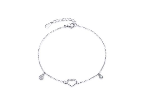 MOISS stříbrný náramek SRDCE