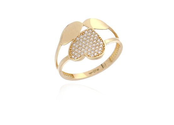 MOISS prsten ze žlutého zlata SRDCE