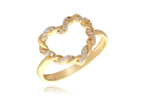 MOISS prsten ze žlutého zlata SRDCE