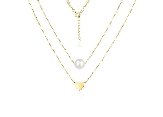 MOISS stříbrný náhrdelník SRDCE GOLD