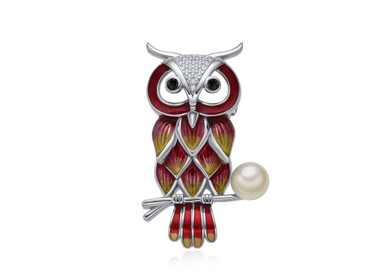 MOISS stříbrná brož SOVA